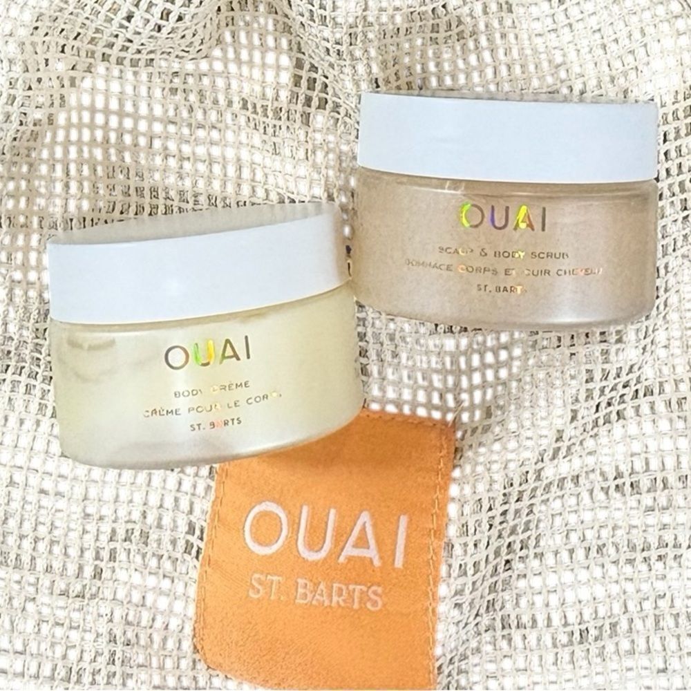 OUAI St. Barts Travel Set!✨ Body Scrub + Body Créme + Pouch - New!